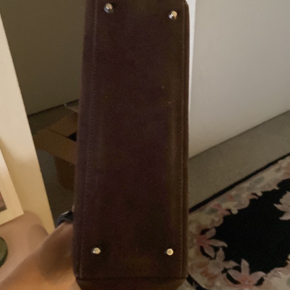 Suarez Italy Couture Designer Vintage Suede & Pewter Handbag - Picture 3 of 4